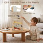 4-level wooden car ramp racer toy for kids by Guanyi Toys