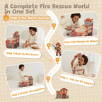 Guanyi Toys Fire Station Playset - Role Play Toy for Kids - Firefighter Set with Accessories - product view