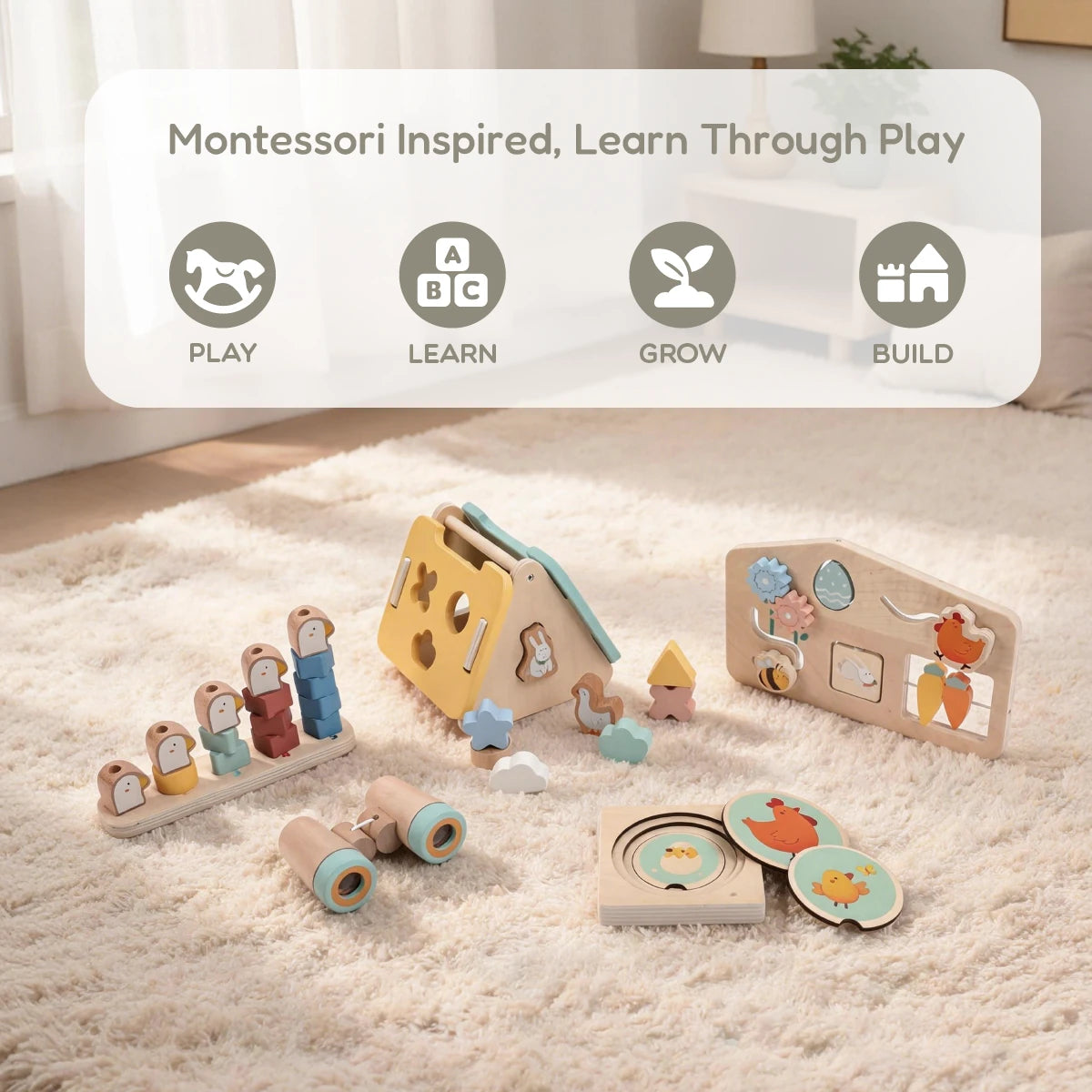The Explorer Growing Play Box - Montessori Wooden Toy Set for Toddlers 19-21M+