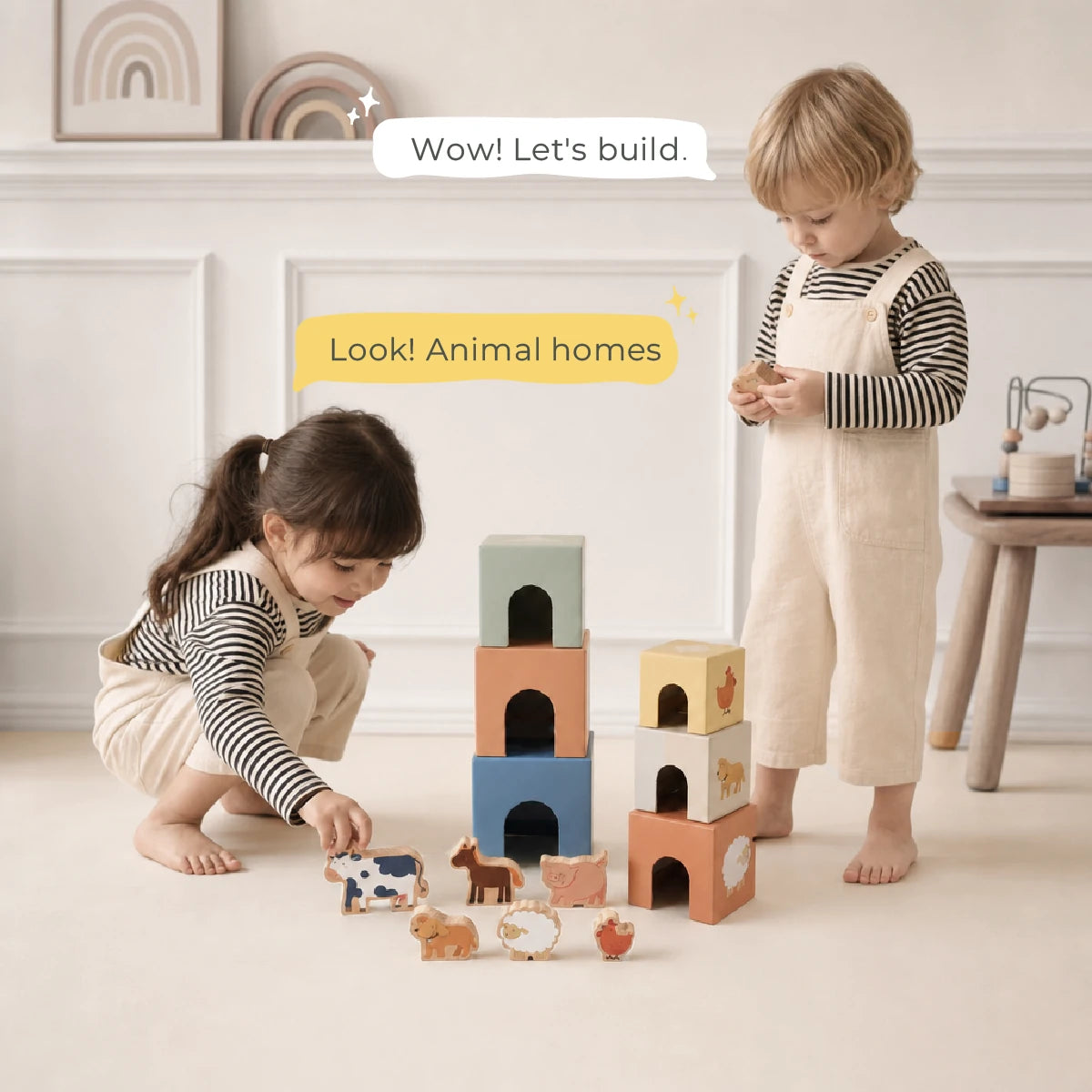 The Talker Growing Play Box - Montessori Wooden Toy Set for Toddlers 13-15M+