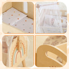 Guanyi Toys Baby Doll Bed with Curtain - Premium Play Set with Curtains Bedding for Kids - product view