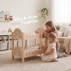 Wooden educational train toy with charming animal design, rounded edges, solid wood frame, and smooth rolling wheels.