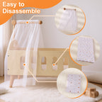Guanyi Toys Baby Doll Bed with Curtain - Premium Play Set with Curtains Bedding for Kids - product view