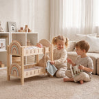 Freniland wooden toy train vs other toys, secure hook, playful design, solid wood.
