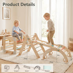 4-in-1 Climbing Station - product dimensions with cube, triangle, ramp and arch