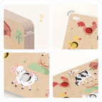 Farm Touch & Sound Wooden Puzzle - detail grid thickness and texture