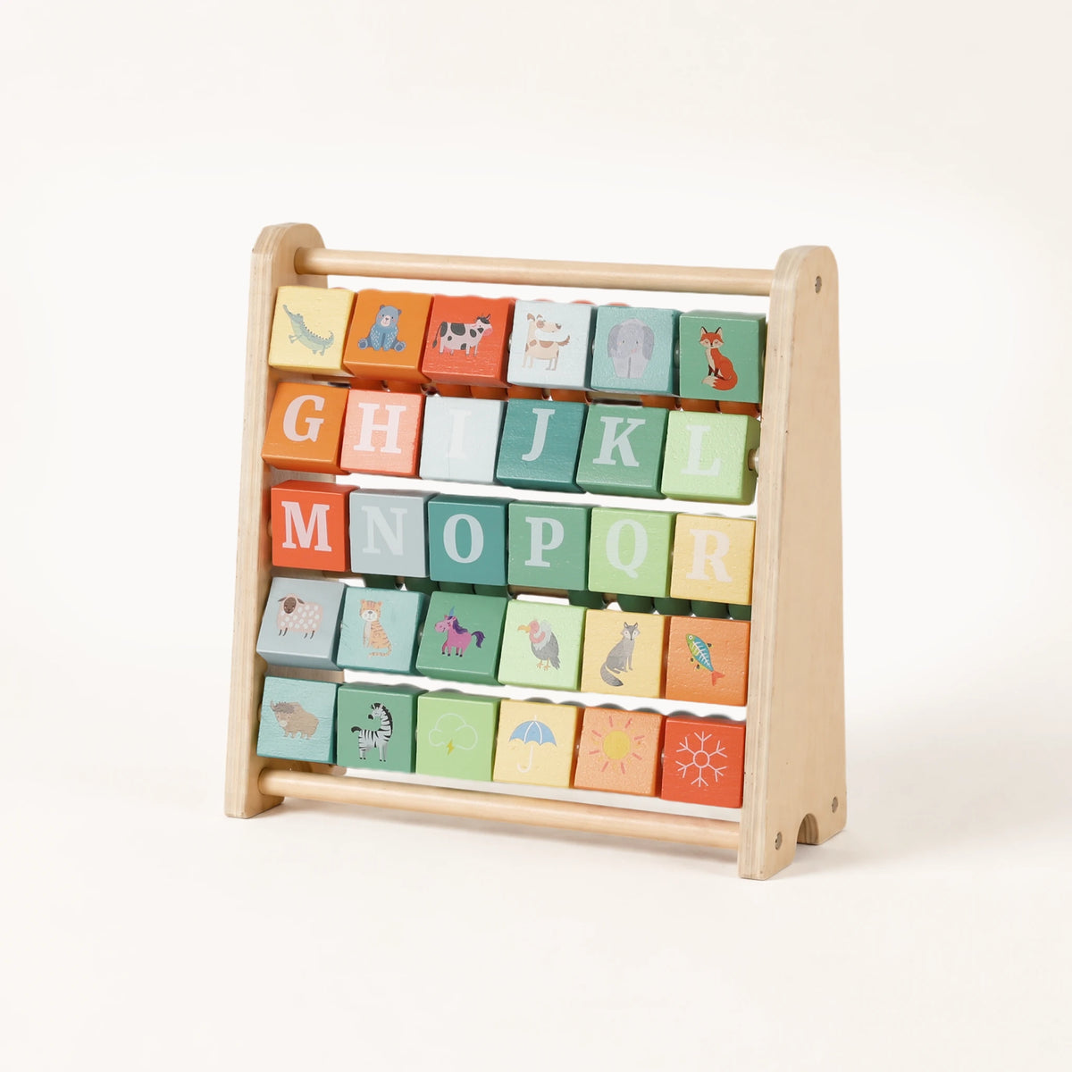 2-in-1 Abacus Stand & Alphabet Abacus - main front view abc blocks