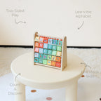 2-in-1 Abacus Stand & Alphabet Abacus - feature highlights two sided play