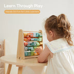 2-in-1 Abacus Stand & Alphabet Abacus - girl playing learn through play