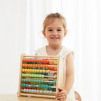 2-in-1 Abacus Stand & Alphabet Abacus - girl holding portrait