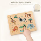 Safari Animal Touch Sound Puzzle - wildlife press fur for battery cover