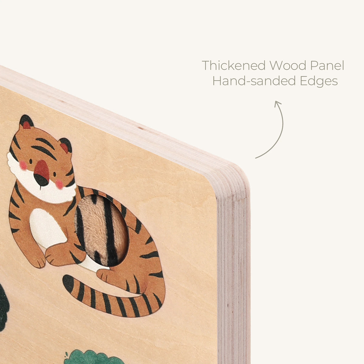 Safari Animal Touch Sound Puzzle - wildlife thickened panel sanded edge detail