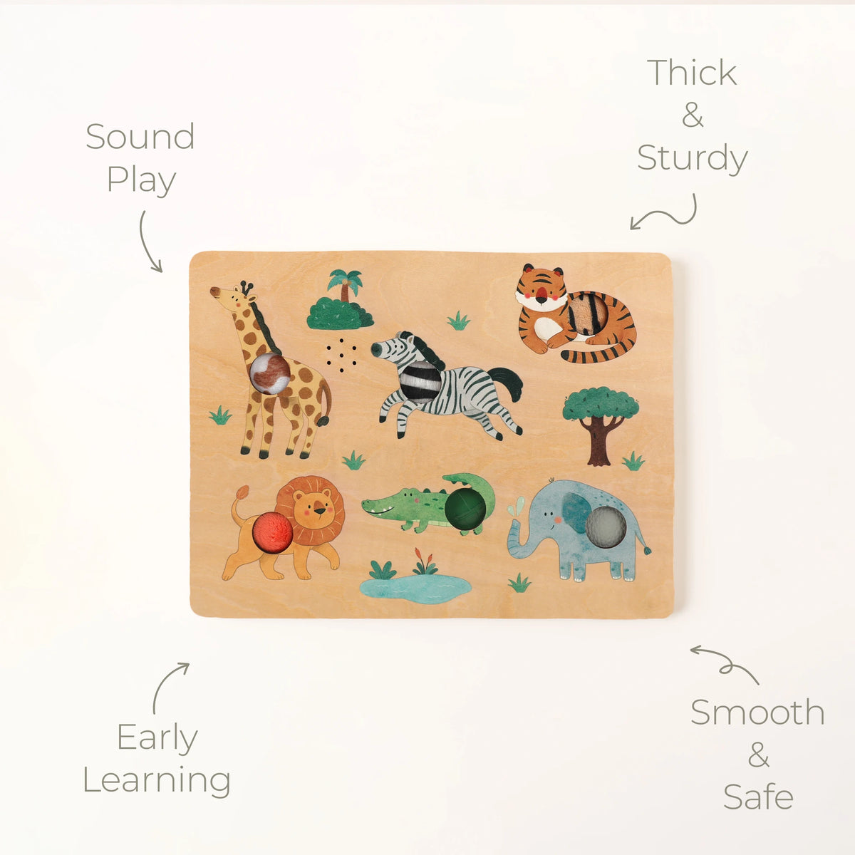 Safari Animal Touch Sound Puzzle - wildlife feature highlights annotated