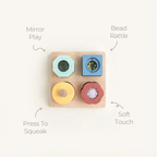 The Player Growing Play Box - montessori months sensory board mirror beads squeak callouts