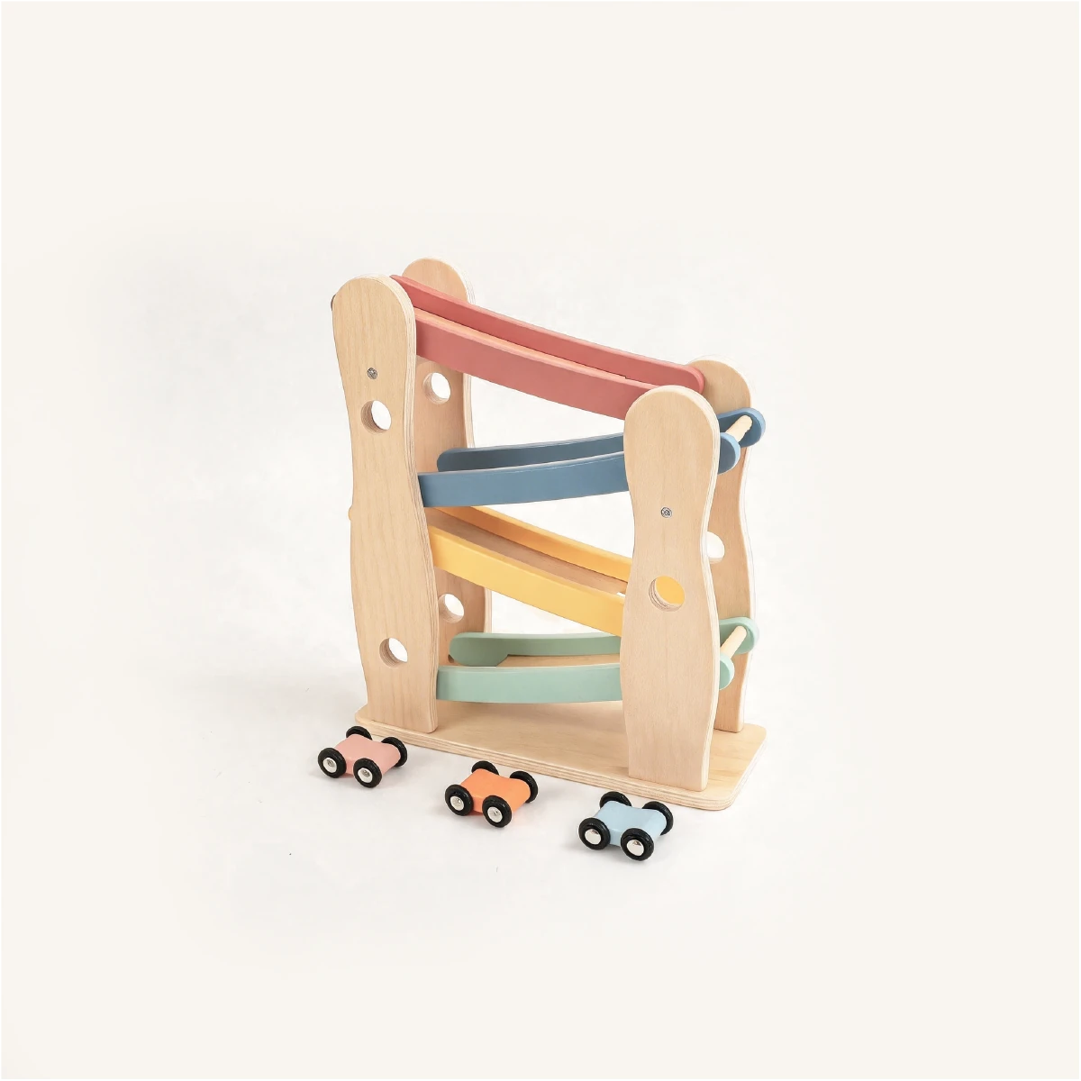 The Player Growing Play Box - montessori months wooden car ramp racer closeup