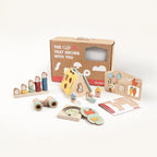 The Explorer Growing Play Box - montessori months gift set full collection white background