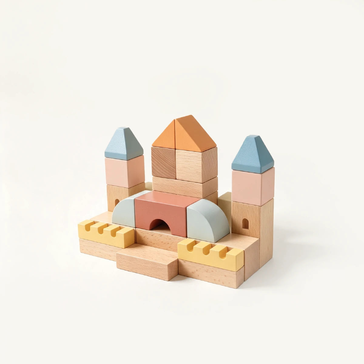 The Builder Growing Play Box - montessori months castle building blocks closeup