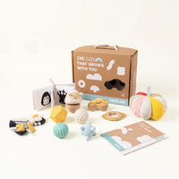 The Smiler Growing Play Box - Montessori Wooden Toy Set for Toddlers 3-4M+