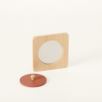 The Discoverer Growing Play Box - peekaboo mirror with lift-off wooden lid and knob handle