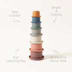 The Discoverer Growing Play Box - seven stacking cups stacked into a colorful tower