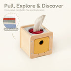The Discoverer Growing Play Box - pull-and-discover tissue box with soft fabric tissues
