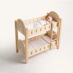 Freniland wooden doll bunk bed with baby doll top bunk