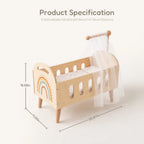 Freniland wooden doll crib with canopy dimensions