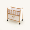 Freniland wooden doll crib with storage cabinet and wheels
