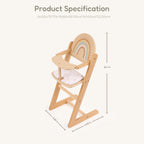 Freniland wooden doll high chair dimensions