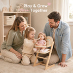 Freniland wooden doll high chair family feeding play