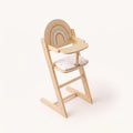 Freniland wooden doll high chair rainbow side view with cushion