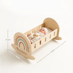 Freniland wooden doll rocking cradle dimensions with doll