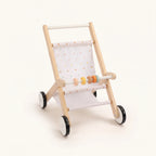 Freniland wooden doll stroller walker white background
