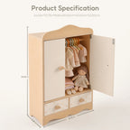 Freniland wooden doll wardrobe dimensions with doll