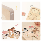 Freniland wooden farm sound puzzle details collage