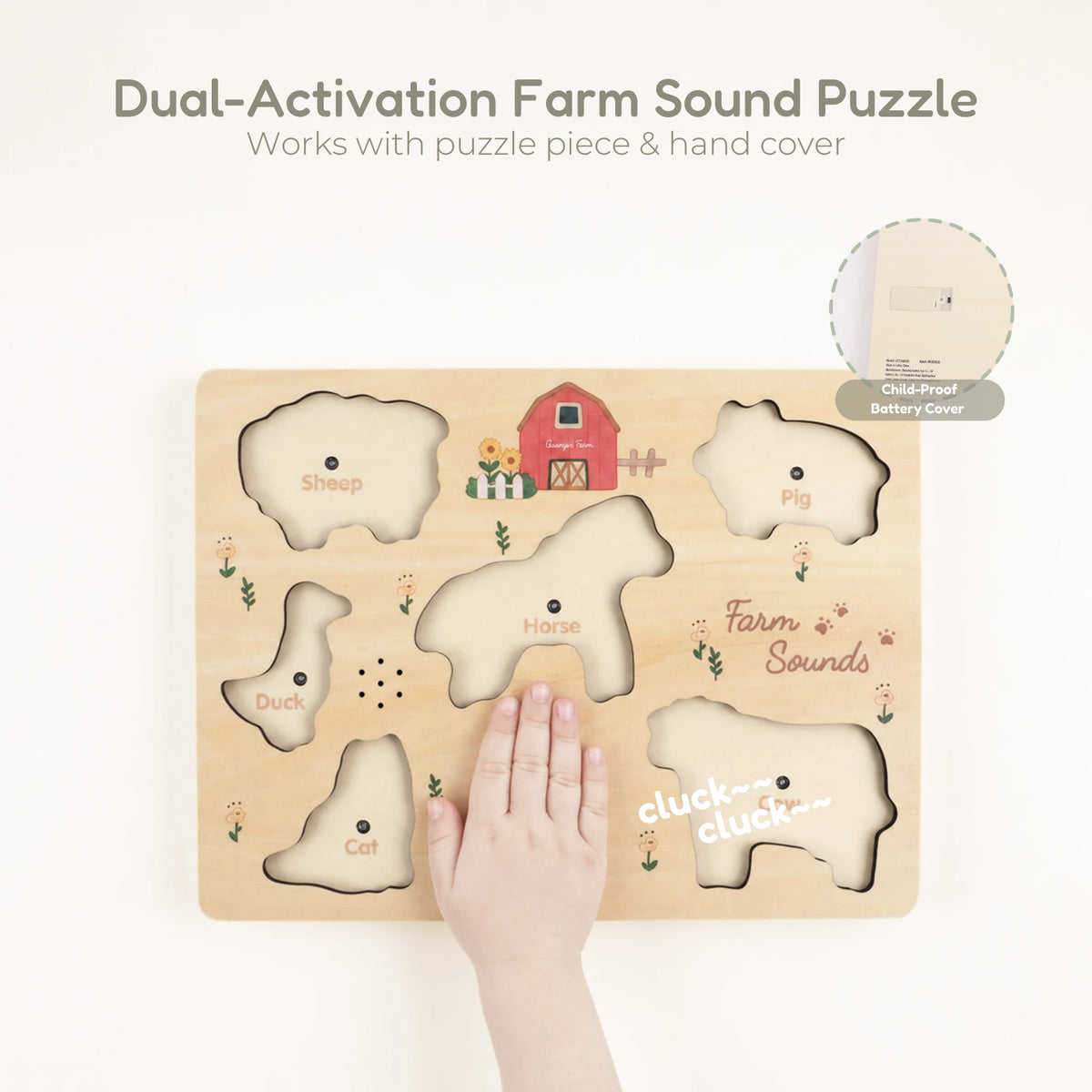 Freniland wooden farm sound puzzle dual activation demo