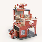 Freniland wooden fire station side view with accessories