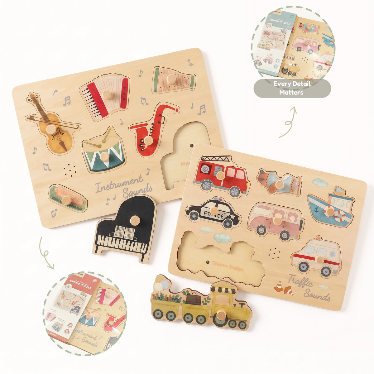Wooden Sound Puzzle 2-Pack - duo every detail matters
