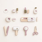 Dressing Table - wooden vanity accessories flat lay