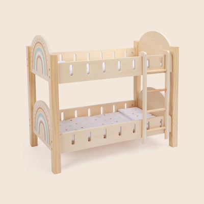 Baby Dolls Bunk Bed with 2 Pillows & 2 Cushions - Doll Furniture Set for Multiple Dolls