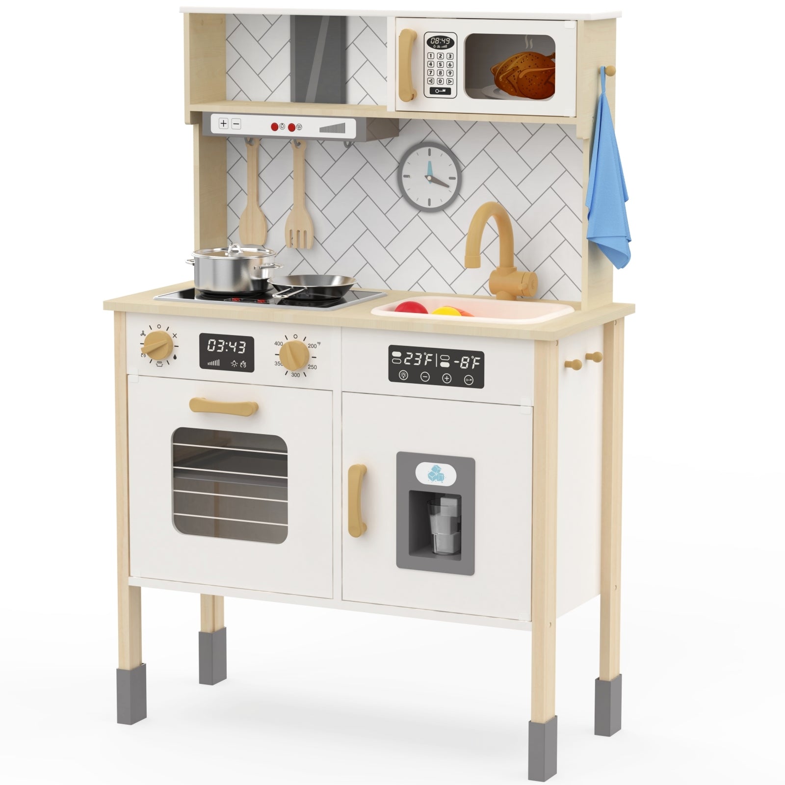 EN71 and ASTM F963 certified wooden kids play kitchen safety details