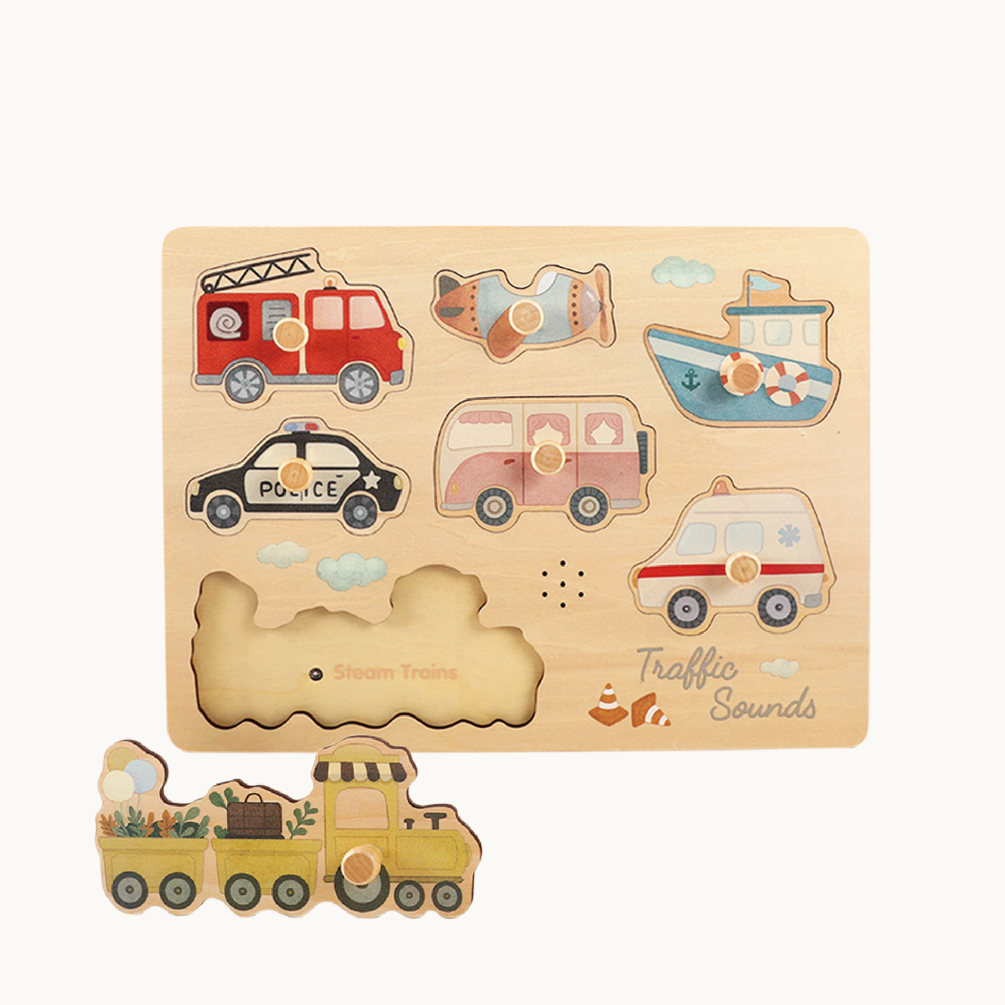 Guanyi Toys Vehicles Sound Puzzle - Educational Sound Puzzle Toys for Kids 18M+ - angle view 5