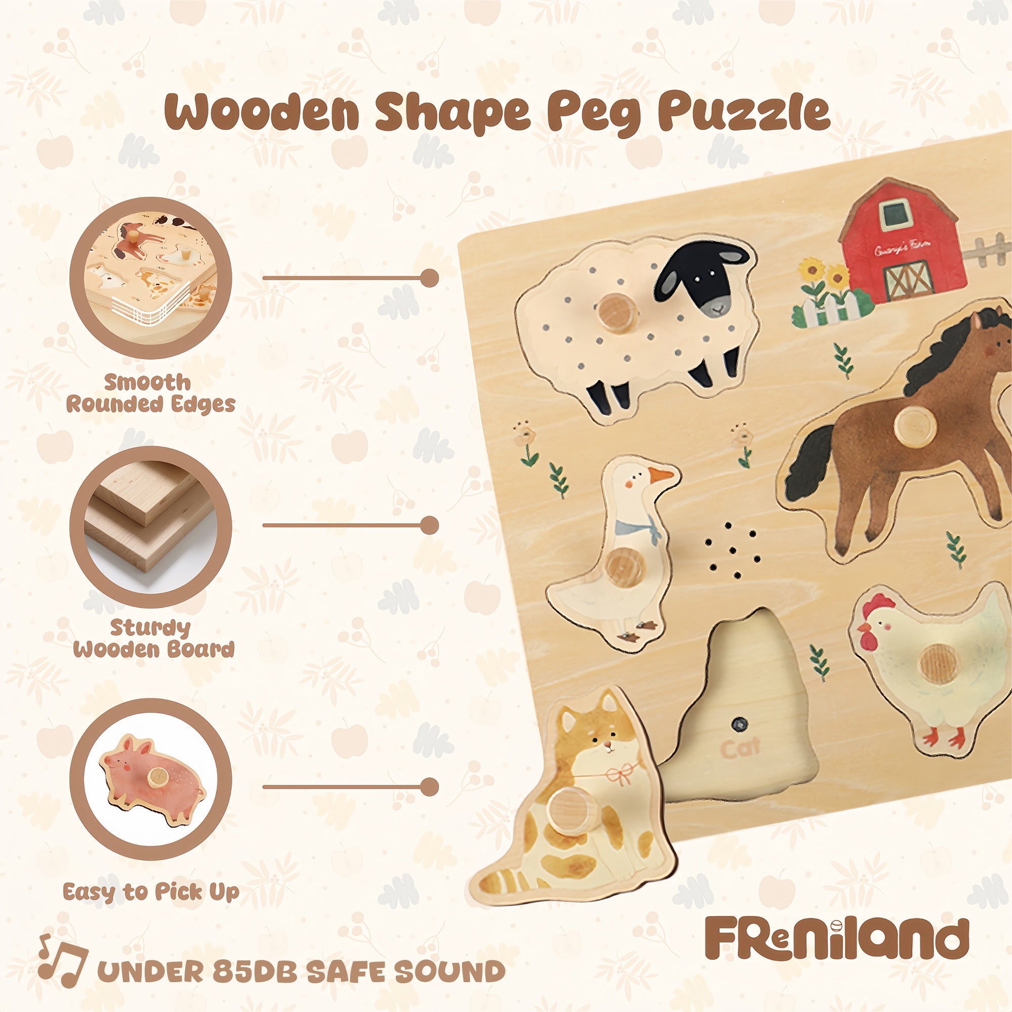 Guanyi Toys Let's Learn Farm educational wooden toy