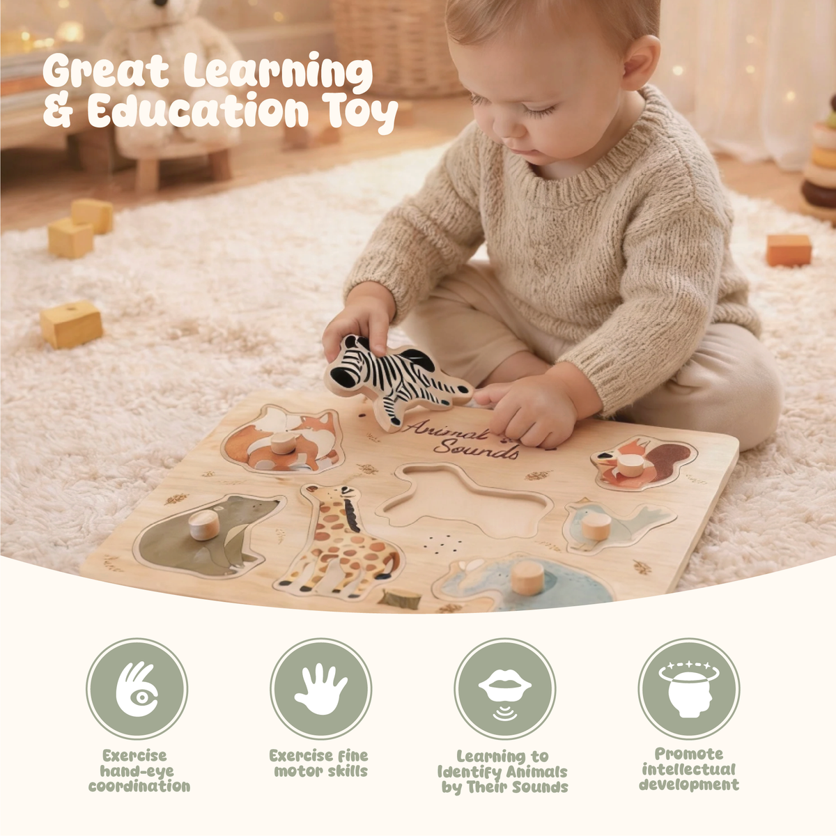 Guanyi Toys Forest Animal Sound Puzzle - Educational Learning Toy for Toddlers 18M+ - product view