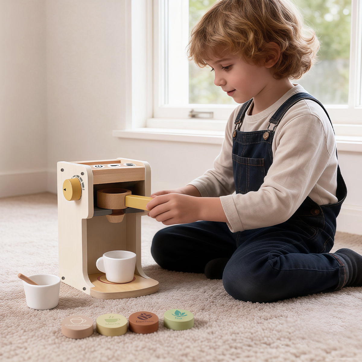 Guanyi Toys Classic Coffee Maker Toy - Kitchen Role Play Set for Kids - main product shot