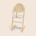 Wooden doll high chair with rainbow and star cushion by Guanyi Toys