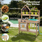 Freniland wooden outdoor play kitchen with stove and sink