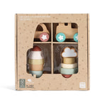 Guanyi Toys 4 in 1 Stacking Vehicles Gift Set - Wooden Toys for Toddlers 10M+ - main view