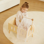 Guanyi Toys Baby Doll Bed with Curtain - Premium Play Set with Curtains Bedding for Kids - product view