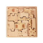 Guanyi Toys 2 in 1 Safari Animal Puzzle Stack - Wooden Building Toys for Toddlers 18M+ - main view